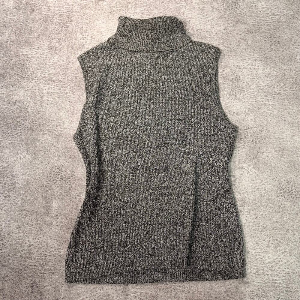 Gray Silk Ribbed Heather Knit Sleeveless Top